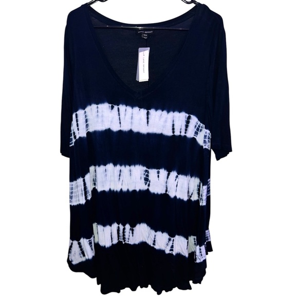 LANE BRYANT | NWT STRIPED TIE DYE BLOUSE TOP - Picture 7 of 7